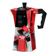 Μπρίκι εσπρέσο κόκκινο αλουμινίου χωρητικότητας 3 φλυτζανιών σειρά Bahia red IBILI