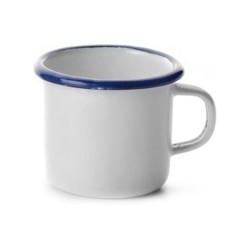 Κούπα εμαγιέ λευκή με μπλε λεπτομέρεια Φ8εκ. σειρά Blanca 400ml σε παραδοσιακό κομψό ύφος IBILI Κούπα εμαγιέ λευκή με μπλε λεπτομέρεια Φ8εκ. σειρά Blanca 400ml σε παραδοσιακό κομψό ύφος IBILI