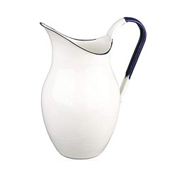 Κανάτα εμαγιέ σειρά Blanca λευκή με μπλε λεπτομέρεια 2,5L σε παραδοσιακό κομψό ύφος IBILI