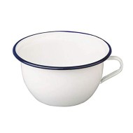 Μπωλ κούπα εμαγιέ λευκό με μπλε λεπτομέρεια σειρά Blanca Φ22εκ σε παραδοσιακό κομψό ύφος IBILI