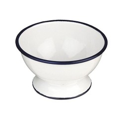 Μπωλ εμαγιέ λευκό με μπλε λεπτομέρεια σειρά Blanca Φ12εκ. σε παραδοσιακό κομψό ύφος IBILI