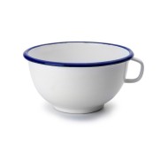 Μπωλ κούπα εμαγιέ λευκό με μπλε λεπτομέρεια σειρά Blanca Φ14εκ σε παραδοσιακό κομψό ύφος IBILI