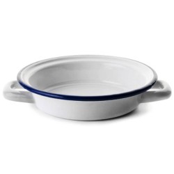 Σαγανάκι εμαγιέ λευκό με μπλε λεπτομέρεια Φ18εκ σε παραδοσιακό κομψό ύφος σειρά Blanca IBILI