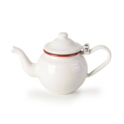 Τσαγιέρα εμαγιέ λευκή με κόκκινη λεπτομέρεια σειρά Bordeaux 908805 500ml σε παραδοσιακό κομψό ύφος IBILI Τσαγιέρα εμαγιέ λευκή με κόκκινη λεπτομέρεια σειρά Bordeaux 908805 500ml σε παραδοσιακό κομψό ύφος IBILI