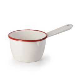 Γαλατιέρα εμαγιέ λευκή με κόκκινη λεπτομέρεια Φ10εκ σειρά Bordeaux σε παραδοσιακό κομψό ύφος IBILI