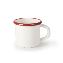 Κούπα εμαγιέ λευκή με κόκκινη λεπτομέρεια Φ7εκ 300ml σειρά Bordeaux σε παραδοσιακό κομψό ύφος IBILI Κούπα εμαγιέ λευκή με κόκκινη λεπτομέρεια Φ7εκ 300ml σειρά Bordeaux σε παραδοσιακό κομψό ύφος IBILI