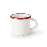 Κούπα εμαγιέ λευκή με κόκκινη λεπτομέρεια σειρά Bordeaux Φ8εκ 400ml σε παραδοσιακό κομψό ύφος IBILI