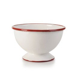Μπωλ εμαγιέ λευκό με κόκκινη λεπτομέρεια σειρά Bordeaux Φ12x8εκ σε παραδοσιακό κομψό ύφος IBILI
