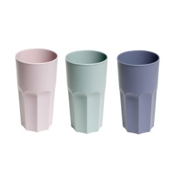 Ποτήρι πολυγωνικό διαστάσεων 8,50x12,50cm σε χρώμα ροζ