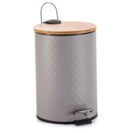 Σώμα μεταλλικό shiny γκρι Volcano με ανάγλυφο σχέδιο βαμμένο με powder coating και καπάκι μπαμπού χωρητικότητας 5lt Σώμα μεταλλικό shiny γκρι Volcano με ανάγλυφο σχέδιο βαμμένο με powder coating και καπάκι μπαμπού χωρητικότητας 5lt