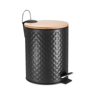 Σώμα μεταλλικό shiny μαύρο Volcano με ανάγλυφο σχέδιο βαμμένο με powder coating και καπάκι μπαμπού χωρητικότητας 5lt Σώμα μεταλλικό shiny μαύρο Volcano με ανάγλυφο σχέδιο βαμμένο με powder coating και καπάκι μπαμπού χωρητικότητας 5lt