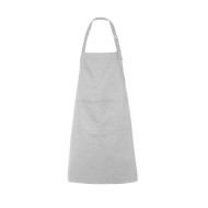 Ολόσωμη ποδιά εργασίας με τσέπες μακριά έως το γόνατο και μεγάλη κεντρική τσέπη με 2 χωρίσματα σε λευκό χρώμα