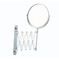 Καθρέπτης μπάνιου πτυσσόμενος δύο όψεων ασημί με διάμετρο 17cm