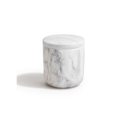 Θήκη για βαμβάκι stoneware με σχέδιο μάρμαρο διαστάσεων 8x8x9cm Θήκη για βαμβάκι stoneware με σχέδιο μάρμαρο διαστάσεων 8x8x9cm