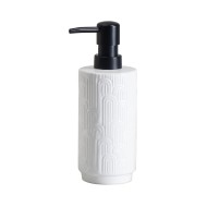 Dispenser κρεμοσάπουνου Classic σε χρώμα λευκό ανάγλυφο με μαύρη αντλία Dispenser κρεμοσάπουνου Classic σε χρώμα λευκό ανάγλυφο με μαύρη αντλία