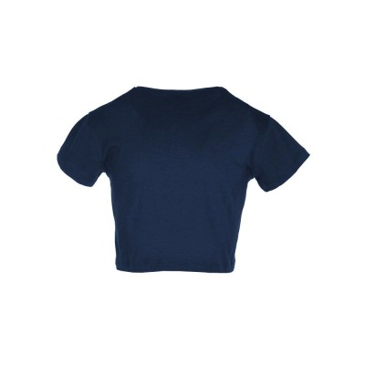 Κοντό γυναικείο μπλουζάκι φλάμα 100% βαμβάκι με κοντά μανίκια νούμερο XL/XXL σε χρώμα Navy