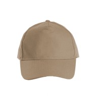 Πεντάφυλλο καπέλο τζόκεϊ με κυρτό γείσο με 6 ραφές και 4 κεντημένες οπές εξαερισμού σε χρώμα μπεζ