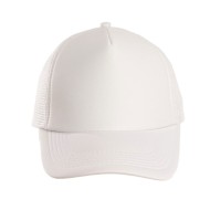 Πεντάφυλλο καπέλο με δίχτυ και σφουγγάρι με κυρτό γείσο με 6 ραφές σε χρώμα λευκό