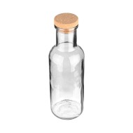 Μπουκάλι γυάλινο διάφανο χωρητικότητας 1000ml με καπάκι φελλού 