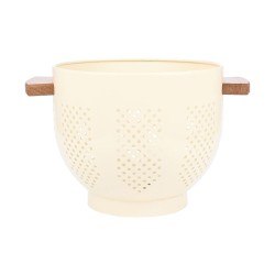 Σουρωτήρι ζυμαρικών Acacia ανοξείδωτο διαμέτρου 22cm με ξύλινες Ivory