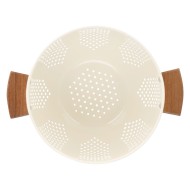 Σουρωτήρι ζυμαρικών Acacia ανοξείδωτο διαμέτρου 22cm με ξύλινες Ivory