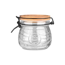 Αποθήκευσης Acacia γυάλινο χωρητικότητας 500ml με καπάκι κλιπ