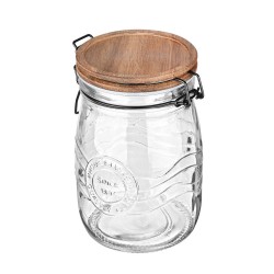 Δοχείο αποθήκευσης Acacia γυάλινο χωρητικότητας 1000ml με κλιπ καπάκι 