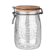 Δοχείο αποθήκευσης Acacia γυάλινο χωρητικότητας 1000ml με κλιπ καπάκι 