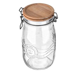 Δοχείο αποθήκευσης Acacia αποθήκευσης γυάλινο χωρητικότητας 2000ml με κλιπ καπάκι 