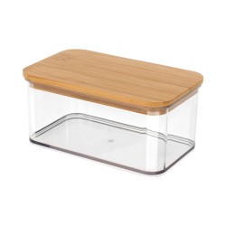 Δοχείο αποθήκευσης πλαστικό χωρητικότητας 750ml με καπάκι bamboo Δοχείο αποθήκευσης πλαστικό χωρητικότητας 750ml με καπάκι bamboo