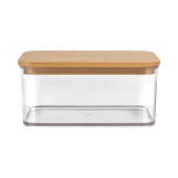 Δοχείο αποθήκευσης πλαστικό χωρητικότητας 750ml με καπάκι bamboo