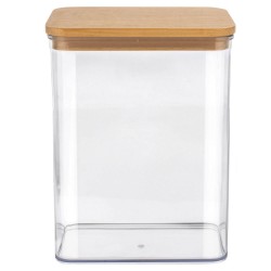 Δοχείο αποθήκευσης διάφανο πλαστικό χωρητικότητας 2500ml με καπάκι bamboo
