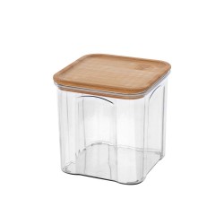 Δοχείο αποθήκευσης πλαστικό χωρητικότητας 500ml με καπάκι bamboo Δοχείο αποθήκευσης πλαστικό χωρητικότητας 500ml με καπάκι bamboo