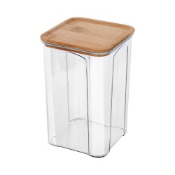 Δοχείο αποθήκευσης πλαστικό χωρητικότητας 800ml με καπάκι bamboo Δοχείο αποθήκευσης πλαστικό χωρητικότητας 800ml με καπάκι bamboo