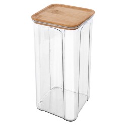Δοχείο αποθήκευσης πλαστικό χωρητικότητας 1200ml με καπάκι bamboo Δοχείο αποθήκευσης πλαστικό χωρητικότητας 1200ml με καπάκι bamboo