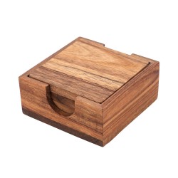 Σουβέρ Acacia διαστάσεων 11x11cm με θήκη 5 τεμαχίων  Σουβέρ Acacia διαστάσεων 11x11cm με θήκη 5 τεμαχίων