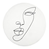 Ταπέτο μπάνιου Line Art αντιολισθητικό διαστάσεων 80x80cm σε χρώμα λευκό  Ταπέτο μπάνιου Line Art αντιολισθητικό διαστάσεων 80x80cm σε χρώμα λευκό
