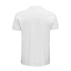 Ανδρικό οργανικό πόλο με κοντά μανίκια και φακαρόλα στο λαιμό σε χρώμα λευκό νούμερο XLarge