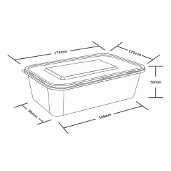 Σετ σκεύος πλαστικό injection ΡΡ Microwave χρώματος μαύρο με διάφανο καπάκι χωρητικότητας 750ml