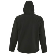 Ανδρικό softshell με κουκούλα με 3 στρώματα και επένδυση fleece και αδιάβροχη μεμβράνη που αναπνέει νούμερο XXL σε χρώμα μαύρο