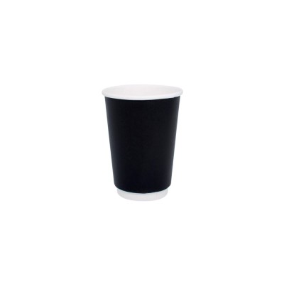 Χάρτινο ποτήρι διπλότοιχο χωρητικότητας 16oz (90mm) μαύρο χρώμα σε συσκευασία 25 τεμαχίων