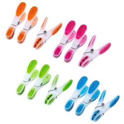 Μανταλάκια ρούχων σιλικόνης σετ 12τμχ σε διάφορα χρώματα