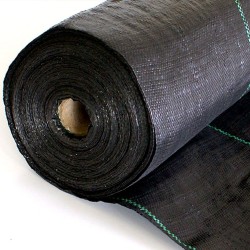 Νάυλον εδαφοκάλυψης γεωύφασμα PP διαστάσεων 2x50m GRASHER σε μαύρο χρώμα με πράσινη ρίγα
