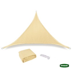 Πανί σκίασης τρίγωνο Ε220 180gr/m² σε μπεζ διαστάσεων 5x5x5m GRASHER με κρίκους
