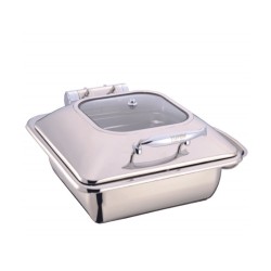 Μπαίν μαρί inox τετράγωνο με πάτο sandwich χωρητικότητας 5,5lt GN2/3 διαστάσεων 45.5x41cm Karamco 