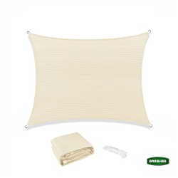 Πανί σκίασης ορθογώνιο Ε220 180gr/m² σε εκρού διαστάσεων 5x5m GRASHER με κρίκους