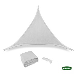 Πανί σκίασης τρίγωνο Ε220 180gr/m² σε γκρι διαστάσεων 5x5x5m GRASHER με κρίκους