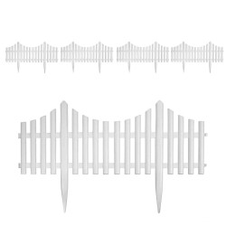 Φράχτης κήπου πλαστικός GRASHER διαστάσεων 2,30m x 33Υcm 4τμχ σε χρώμα λευκό