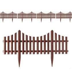 Φράχτης κήπου πλαστικός GRASHER διαστάσεων 2,30m x 33Υcm 4τμχ σε χρώμα καφέ