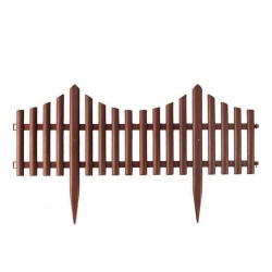 Φράχτης κήπου πλαστικός GRASHER διαστάσεων 2,30m x 33Υcm 4τμχ σε χρώμα καφέ